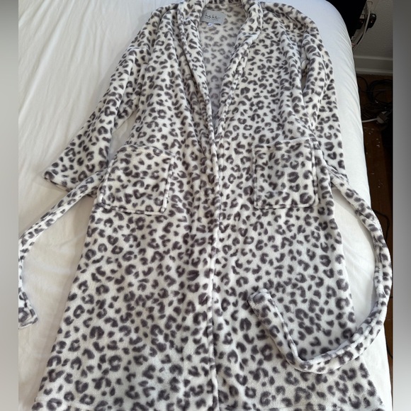 Robe slippers throw leopard faux fur size L matching set - Picture 14 of 14
